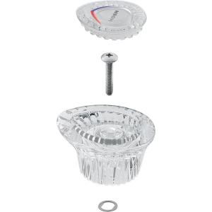 imageMoen 96797 Chateau Collection Replacement Tub and Shower Faucet Knob Handle Kit Chrome and White Insert