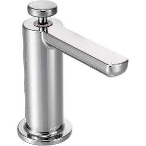 imageMoen Spot Resist Stainless Modern Deck Mounted Kitchen Soap Dispenser with AbovetheSink Refillable Bottle S3947SRSChrome
