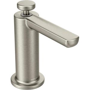 imageMoen Spot Resist Stainless Modern Deck Mounted Kitchen Soap Dispenser with AbovetheSink Refillable Bottle S3947SRSSpot Resist Stainless