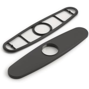 imageMoen 141002 Kitchen Faucet Escutcheon Deckplate for 3Hole Installation ChromeMatte Black