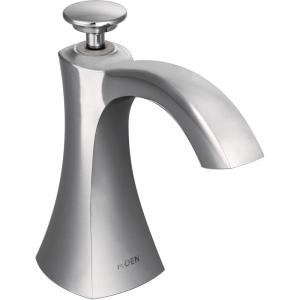 imageMoen S3948SRS Transitional Deck Mounted Kitchen Soap Dispenser with Above the Sink Refillable Bottle Spot Resist StainlessChrome