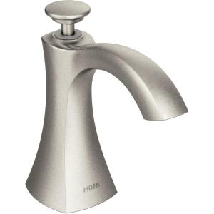 imageMoen S3948SRS Transitional Deck Mounted Kitchen Soap Dispenser with Above the Sink Refillable Bottle Spot Resist StainlessSpot Resist Stainless