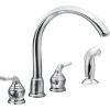 imageMoen 97559 Monticello Replacement Handle Knob Insert Porcelain and Chrome 2Pack