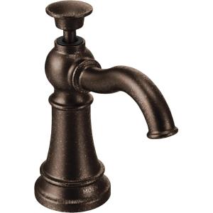 imageMoen S3945SRS Traditional Deck Mounted Kitchen Soap Dispenser with Above the Sink Refillable Bottle Spot Resist StainlessOil Rubbed Bronze