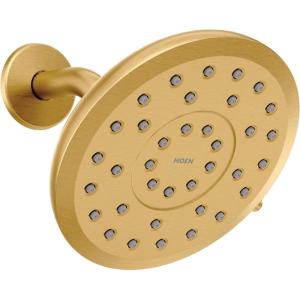 imageMoen Verso EcoPerformance Infiniti Dial Square Rain Shower Head 6Inch Diameter Spray Head Matte Black 220R4EPBLBrushed Gold