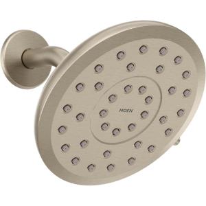 imageMoen Verso EcoPerformance Infiniti Dial Square Rain Shower Head 6Inch Diameter Spray Head Matte Black 220R4EPBLBrushed Nickel
