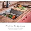 imageMoen GS161202R Luxe Chef Workstation System 33Inch Dual Mount Single Bowl Kitchen Sink Stainless SteelSingle Bowl
