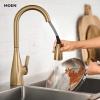 imageMoen Kiran Chrome OneHandle High Arc Pulldown Kitchen Faucet with Power Clean 87599Bronzed Gold
