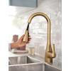 imageMoen Kiran Chrome OneHandle High Arc Pulldown Kitchen Faucet with Power Clean 87599Bronzed Gold
