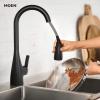 imageMoen Kiran Chrome OneHandle High Arc Pulldown Kitchen Faucet with Power Clean 87599Matte Black