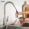 imageMoen Kiran Chrome OneHandle High Arc Pulldown Kitchen Faucet with Power Clean 87599Stainless Steel
