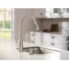 imageMoen Nolia Bronzed Gold OneHandle High Arc Kitchen Faucet with Pull Down Sprayer and Soap Dispenser Kitchen Sink Faucet Featuring Power Boost Technology 87071BZGSpot Resist Stainless