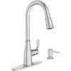 imageMoen Nolia Bronzed Gold OneHandle High Arc Kitchen Faucet with Pull Down Sprayer and Soap Dispenser Kitchen Sink Faucet Featuring Power Boost Technology 87071BZGChrome
