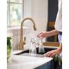 imageMoen Nolia Bronzed Gold OneHandle High Arc Kitchen Faucet with Pull Down Sprayer and Soap Dispenser Kitchen Sink Faucet Featuring Power Boost Technology 87071BZGBronzed Gold