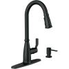 imageMoen Nolia Bronzed Gold OneHandle High Arc Kitchen Faucet with Pull Down Sprayer and Soap Dispenser Kitchen Sink Faucet Featuring Power Boost Technology 87071BZGMatte Black