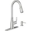 imageMoen Nolia Bronzed Gold OneHandle High Arc Kitchen Faucet with Pull Down Sprayer and Soap Dispenser Kitchen Sink Faucet Featuring Power Boost Technology 87071BZGSpot Resist Stainless