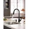 imageMoen Nolia Bronzed Gold OneHandle High Arc Kitchen Faucet with Pull Down Sprayer and Soap Dispenser Kitchen Sink Faucet Featuring Power Boost Technology 87071BZGMatte Black