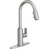 imageMoen Meena One Handle Kitchen Faucet with Pull Down Sprayer High Arc Kitchen Sink Faucet Featuring Reflex System and Duralock Quick Connect Spot Resist Stainless 87270SRSSpot Resist Stainless
