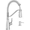 imageMoen Nolia Bronzed Gold OneHandle High Arc Kitchen Faucet with Pull Down Sprayer and Soap Dispenser Kitchen Sink Faucet Featuring Power Boost Technology 87071BZGChrome