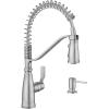 imageMoen Nolia Bronzed Gold OneHandle High Arc Kitchen Faucet with Pull Down Sprayer and Soap Dispenser Kitchen Sink Faucet Featuring Power Boost Technology 87071BZGSpot Resist Stainless