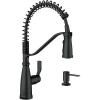 imageMoen Nolia Bronzed Gold OneHandle High Arc Kitchen Faucet with Pull Down Sprayer and Soap Dispenser Kitchen Sink Faucet Featuring Power Boost Technology 87071BZGMatte Black