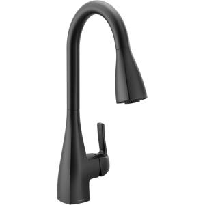 imageMoen Kiran Chrome OneHandle High Arc Pulldown Kitchen Faucet with Power Clean 87599Matte Black