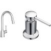 imageMoen Adler Matte Black OneHandle High Arc Kitchen Sink Faucet with Power Clean Modern Kitchen Faucet with Pull Down Sprayer 87233BLChrome