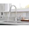imageMoen Adler Matte Black OneHandle High Arc Kitchen Sink Faucet with Power Clean Modern Kitchen Faucet with Pull Down Sprayer 87233BLChrome