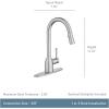 imageMoen Adler Matte Black OneHandle High Arc Kitchen Sink Faucet with Power Clean Modern Kitchen Faucet with Pull Down Sprayer 87233BLChrome