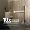 imageMoen Adler Matte Black OneHandle High Arc Kitchen Sink Faucet with Power Clean Modern Kitchen Faucet with Pull Down Sprayer 87233BLChrome