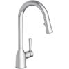 imageMoen Adler Matte Black OneHandle High Arc Kitchen Sink Faucet with Power Clean Modern Kitchen Faucet with Pull Down Sprayer 87233BLChrome