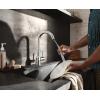 imageMoen Adler Matte Black OneHandle High Arc Kitchen Sink Faucet with Power Clean Modern Kitchen Faucet with Pull Down Sprayer 87233BLChrome