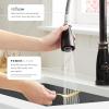 imageMoen Adler Matte Black OneHandle High Arc Kitchen Sink Faucet with Power Clean Modern Kitchen Faucet with Pull Down Sprayer 87233BLMediterranean Bronze