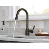 imageMoen Adler Matte Black OneHandle High Arc Kitchen Sink Faucet with Power Clean Modern Kitchen Faucet with Pull Down Sprayer 87233BLMediterranean Bronze