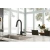 imageMoen Adler Matte Black OneHandle High Arc Kitchen Sink Faucet with Power Clean Modern Kitchen Faucet with Pull Down Sprayer 87233BLMediterranean Bronze