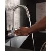 imageMoen Adler Matte Black OneHandle High Arc Kitchen Sink Faucet with Power Clean Modern Kitchen Faucet with Pull Down Sprayer 87233BLSpot Resist Stainless