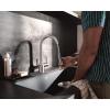 imageMoen Adler Matte Black OneHandle High Arc Kitchen Sink Faucet with Power Clean Modern Kitchen Faucet with Pull Down Sprayer 87233BLSpot Resist Stainless