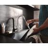 imageMoen Adler Matte Black OneHandle High Arc Kitchen Sink Faucet with Power Clean Modern Kitchen Faucet with Pull Down Sprayer 87233BLSpot Resist Stainless