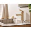 imageMoen Beric Matte Black Modern OneHandle Single Hole Bathroom Faucet with Drain Assembly and Optional Deckplate for Your Bath Sink 84774BLBronzed Gold