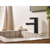imageMoen Beric Matte Black Modern OneHandle Single Hole Bathroom Faucet with Drain Assembly and Optional Deckplate for Your Bath Sink 84774BLMatte Black
