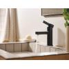 imageMoen Beric Matte Black Modern OneHandle Single Hole Bathroom Faucet with Drain Assembly and Optional Deckplate for Your Bath Sink 84774BLMatte Black