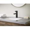 imageMoen Beric Matte Black Modern OneHandle Single Hole Bathroom Faucet with Drain Assembly and Optional Deckplate for Your Bath Sink 84774BLMatte Black