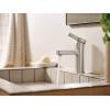 imageMoen Beric Matte Black Modern OneHandle Single Hole Bathroom Faucet with Drain Assembly and Optional Deckplate for Your Bath Sink 84774BLSpot Resist Nickel