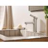 imageMoen Beric Matte Black Modern OneHandle Single Hole Bathroom Faucet with Drain Assembly and Optional Deckplate for Your Bath Sink 84774BLSpot Resist Nickel