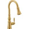 imageMoen Weymouth Brushed Gold Traditional Shepherds Hook Pulldown Kitchen Faucet Featuring Pull Down Spray Head with Power Boost S73004BGBrushed Gold