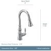 imageMoen Weymouth Brushed Gold Traditional Shepherds Hook Pulldown Kitchen Faucet Featuring Pull Down Spray Head with Power Boost S73004BGBrushed Gold