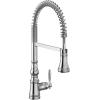 imageMoen Weymouth Brushed Gold Traditional Shepherds Hook Pulldown Kitchen Faucet Featuring Pull Down Spray Head with Power Boost S73004BGChrome