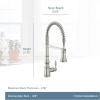 imageMoen Weymouth Brushed Gold Traditional Shepherds Hook Pulldown Kitchen Faucet Featuring Pull Down Spray Head with Power Boost S73004BGChrome