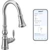 imageMoen Weymouth Brushed Gold Traditional Shepherds Hook Pulldown Kitchen Faucet Featuring Pull Down Spray Head with Power Boost S73004BGChrome