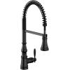 imageMoen Weymouth Brushed Gold Traditional Shepherds Hook Pulldown Kitchen Faucet Featuring Pull Down Spray Head with Power Boost S73004BGMatte Black